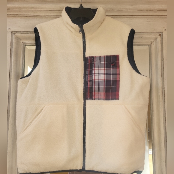 Southern Proper All Prep Reversible Vest Ivory/Navy Sz. Large - Picture 2 of 5